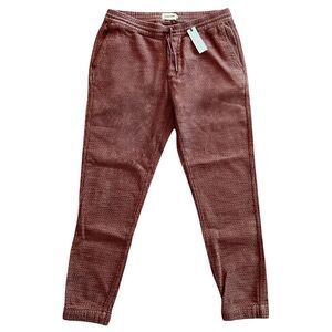 Taylor Stitch Men's NWT Black Cherry Sashiko Apres Pant Cotton Joggers Medium M